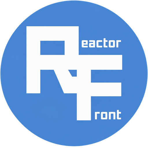 ReactorFront（リアクターフロント）の丸型RFロゴ